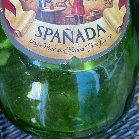 VTG SPANADA Rare Green Wine Half Gallon Bottle With Handle. No Cover/Cap - Picture 3 of 5
